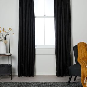 Living & Co Swirl Curtains Black 150-230cm Wide/160cm Drop