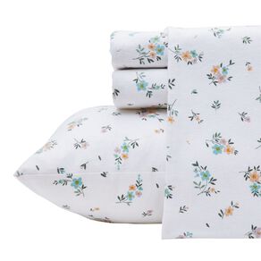 Living & Co Cotton Flannelette Floral Printed Sheet Set