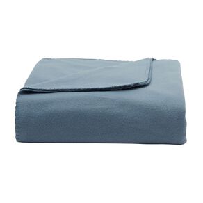 Living & Co Polar Fleece Blanket Blue Mid 200cm x 240cm